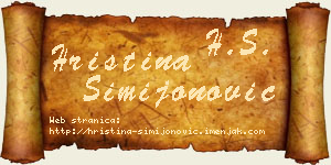 Hristina Simijonović vizit kartica